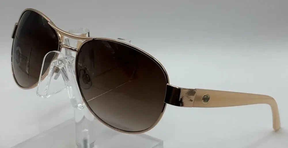 Juicy Couture Aviator Sunglasses Brown Gradient Rose Gold Beige Women WJC61SG28S